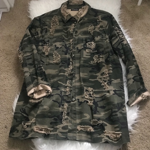 ripped camo jacket